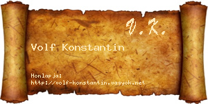 Volf Konstantin névjegykártya